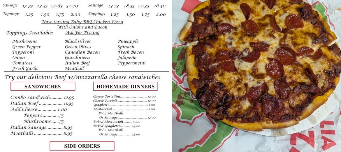 Village Pizza Menu